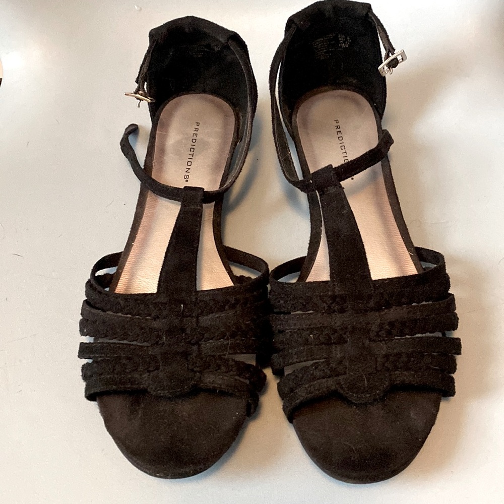 Size 8 Black suede sandals